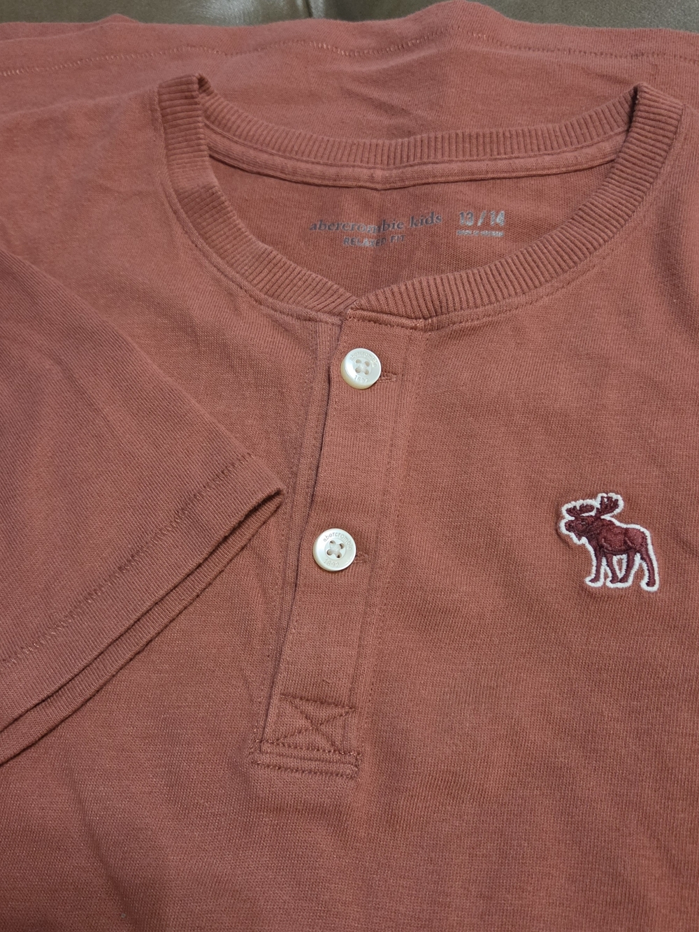 Abercrombie & Fitch Kids Rust Henley Shirt